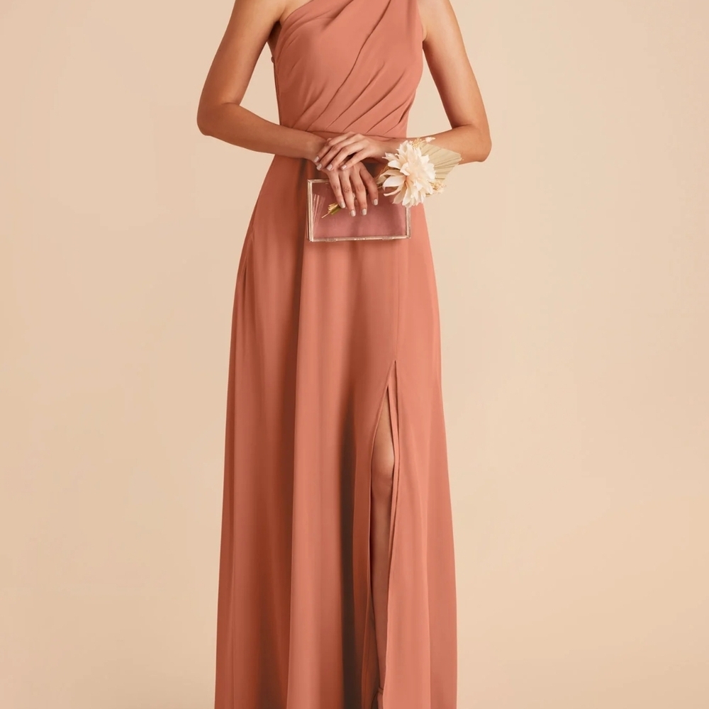 Birdy Grey One-Shoulder Terracotta Dress